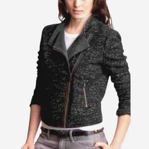 GAP Classic Wool Tweed Moto Jacket Small